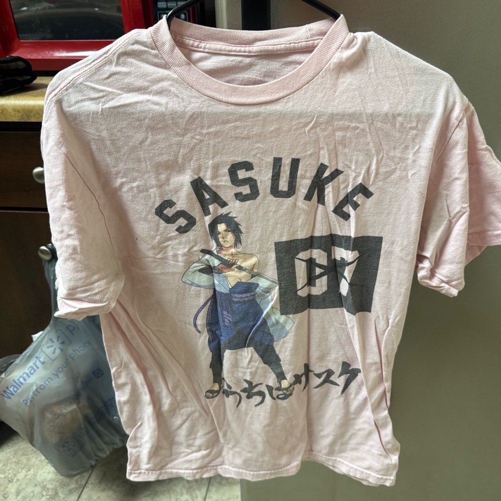 Sasuke Sakura Atsuko Shirt Sz M Naruto Anime Pink